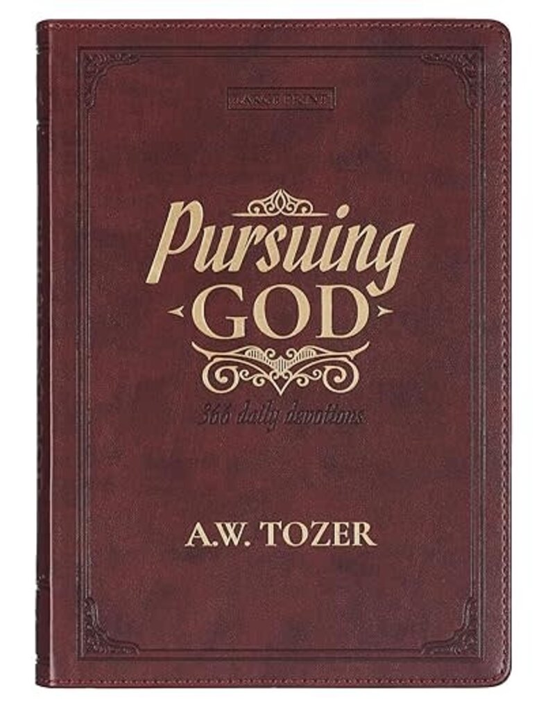 Pursuing God Saddle Tan Faux Leather Devotional Large Print Edition
