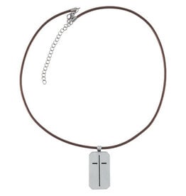 Man of God Silver Metal Men’s Necklace - 1 Timothy 6:11