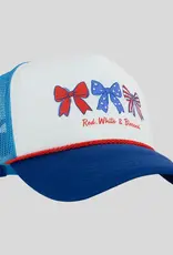 Kerusso Womens Cap Red White & Blessed Bows