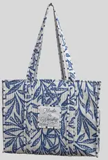 Grace & Truth Luxe Quilted Tote - Midnight Leaves