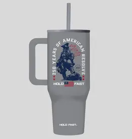 HOLD FAST 40 oz Stainless Steel Mug With Straw Colonial Soldier