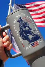 HOLD FAST 40 oz Stainless Steel Mug With Straw Colonial Soldier