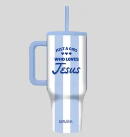 40 oz Stainless Steel Mug With Straw Just A Girl