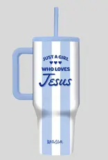 40 oz Stainless Steel Mug With Straw Just A Girl