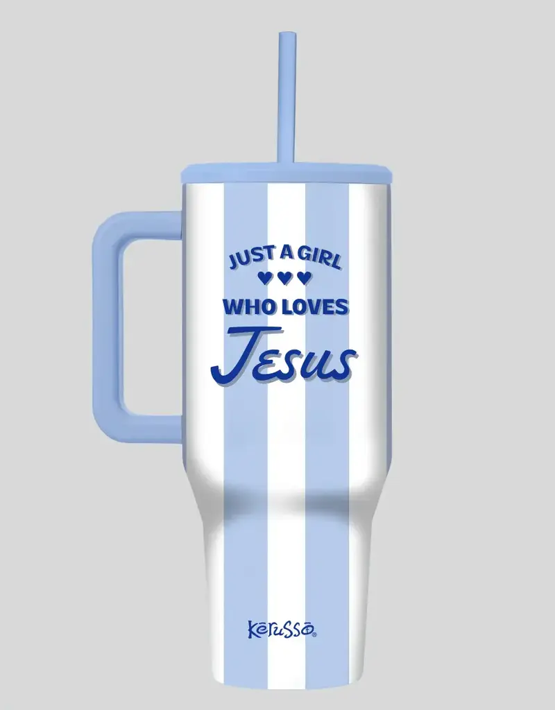 40 oz Stainless Steel Mug With Straw Just A Girl