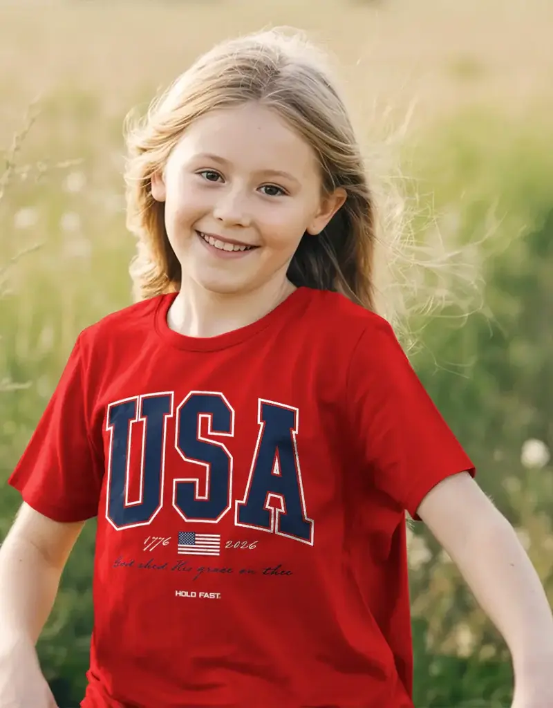 HOLD FAST Kidz T-Shirt USA Strong Red