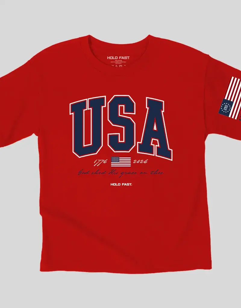 HOLD FAST Kidz T-Shirt USA Strong Red
