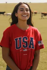 HOLD FAST Adult T-Shirt USA Strong Red