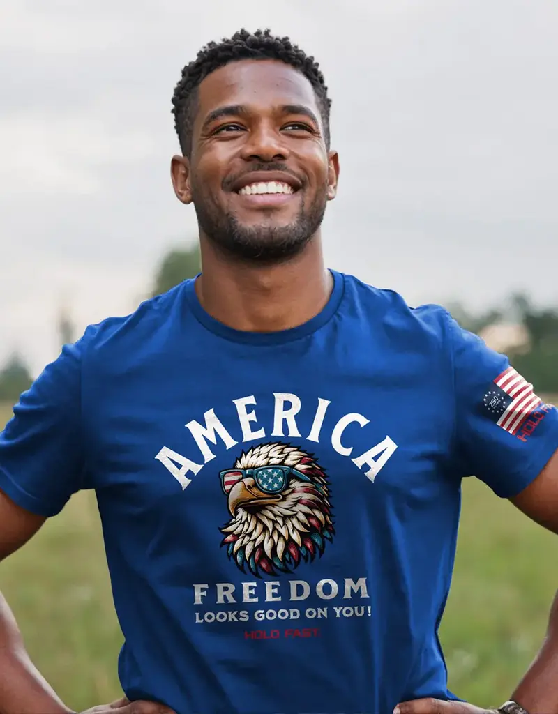 HOLD FAST Adult T-Shirt America Eagle