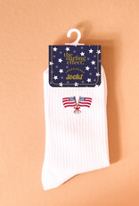 Embroidered Crew Socks-American Flags