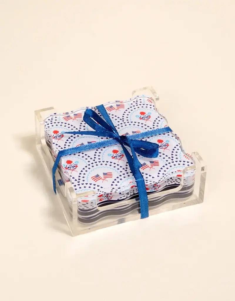 Table Talk Acrylic Coaster Set–All-American Darling