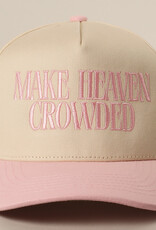 Make Heaven Crowded Embroidery Baseball Cap- Pink