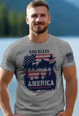 HOLD FAST Mens T-Shirt God Bless America Scene