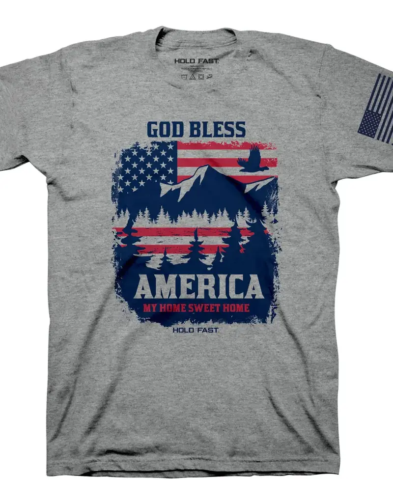 HOLD FAST Mens T-Shirt God Bless America Scene