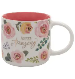 You're Amazing Pink Floral Ceramic Mug