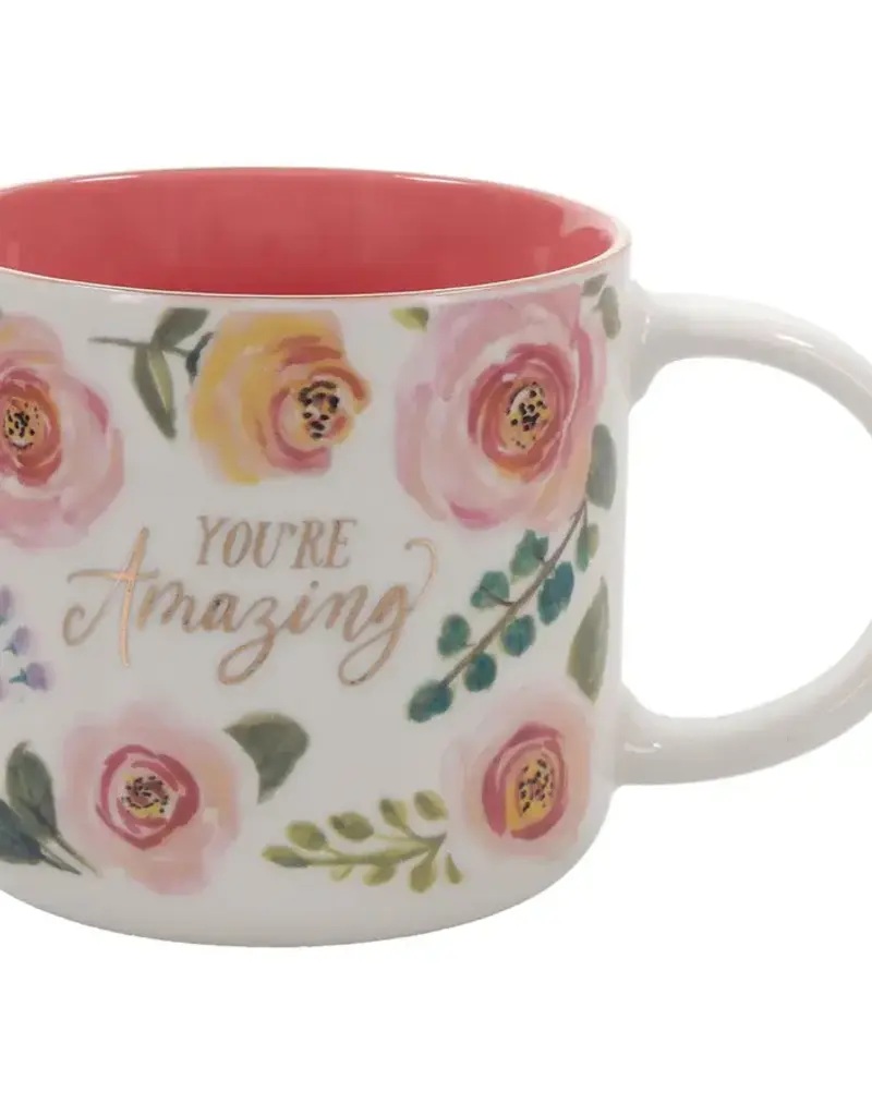 You're Amazing Pink Floral Ceramic Mug
