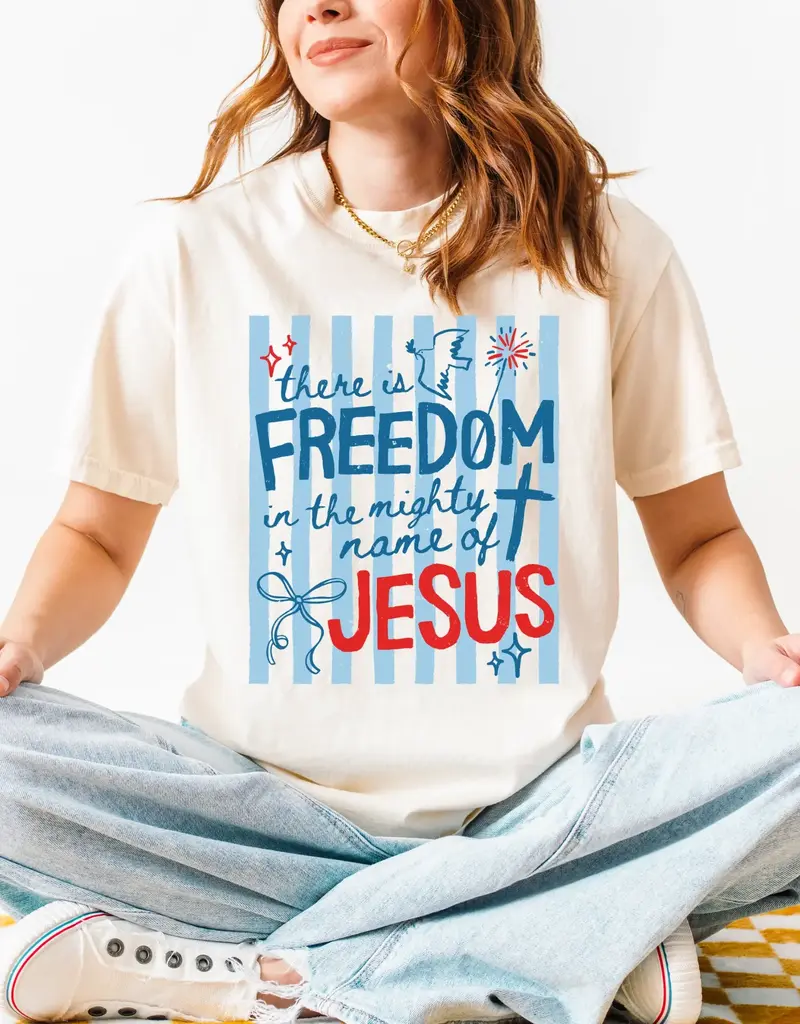 Freedom in Jesus Graphic Tee  Patriotic Tshirt