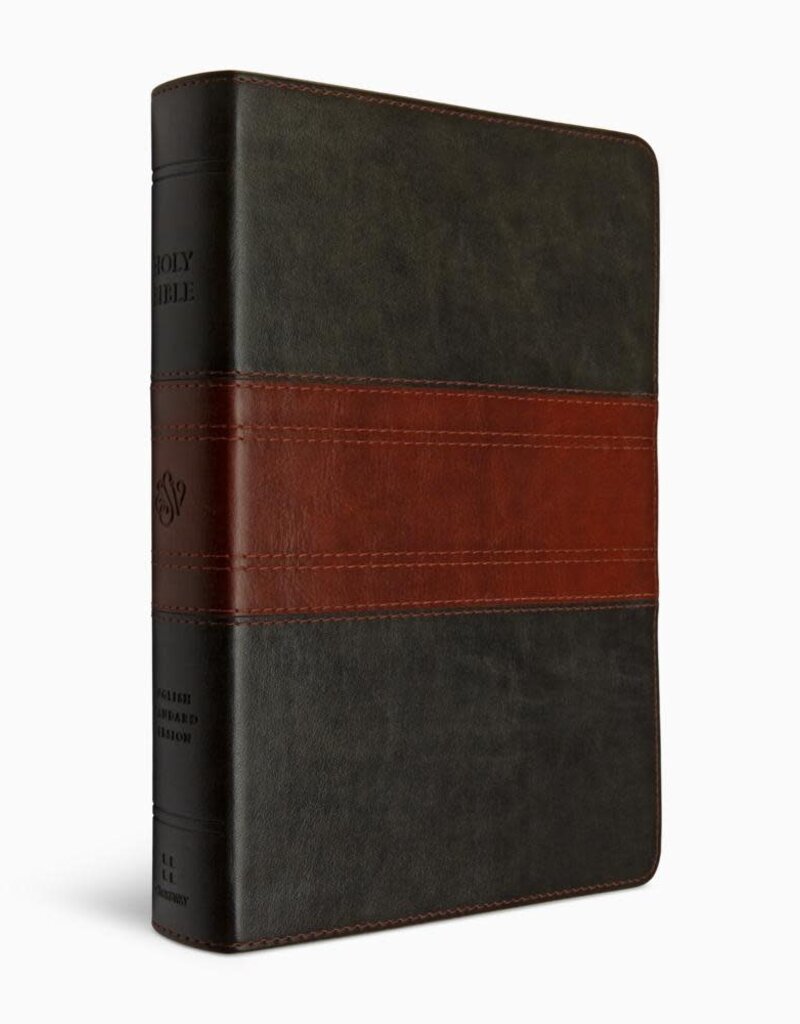 ESV Giant Print Personal Size Bible  TruTone®, Forest/Tan, Trail Design