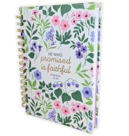 Faithful Promise Lavender Garden Spiral Journal - Heb 10:23