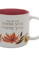 Bless You and Keep You Coral Floral Ceramic Coffee Mug – Numbers 6:24