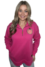 Polka Dot Pumpkin Patch Eletric Pink Pullover