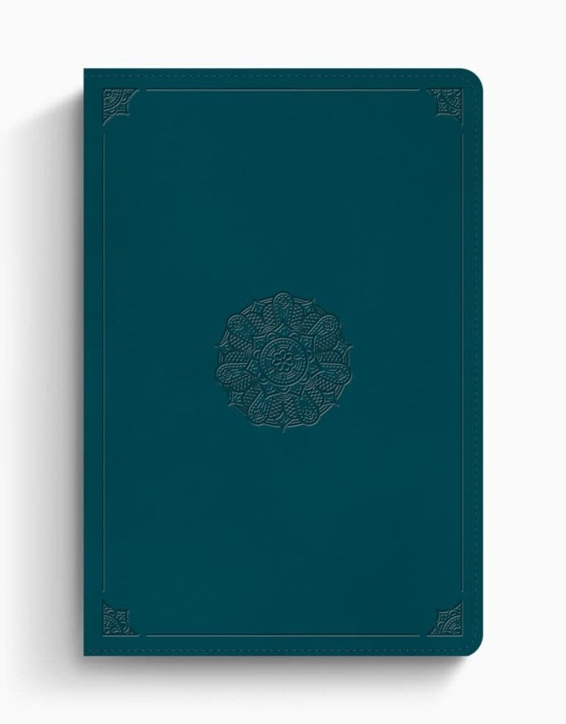 ESV Giant Print Thinline Bible, Red Letter  TruTone®, Deep Teal, Emblem Design