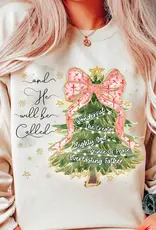Christmas Tree with Bow Sweatshirt Sand