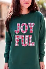 Christmas Joyful Plaid Sweatshirt  (Emerald)