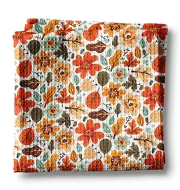Fall Floral Waffle Weave Kitchen Towel | Autumn Flower