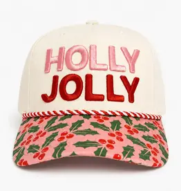 "Holly Jolly" Puff Embroidered Trucker Hat