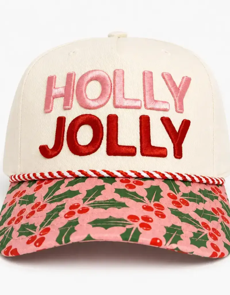 "Holly Jolly" Puff Embroidered Trucker Hat
