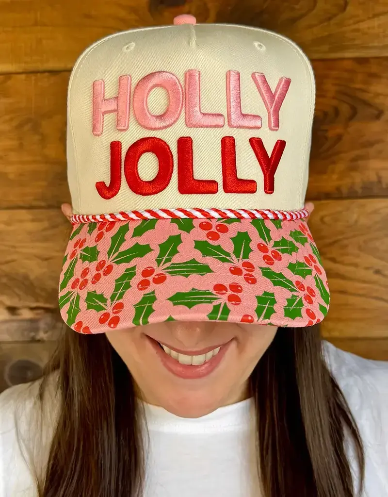 "Holly Jolly" Puff Embroidered Trucker Hat