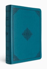 ESV Large Print Personal Size Bible, Red Letter  TruTone®, Deep Teal, Ornament Design