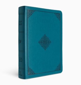 ESV Large Print Personal Size Bible, Red Letter  TruTone®, Deep Teal, Ornament Design