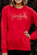 Joyful Gold Glitter Christian Christmas Crewneck Sweatshirt