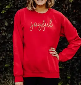 Joyful Gold Glitter Christian Christmas Crewneck Sweatshirt