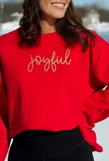 Joyful Gold Glitter Christian Christmas Crewneck Sweatshirt
