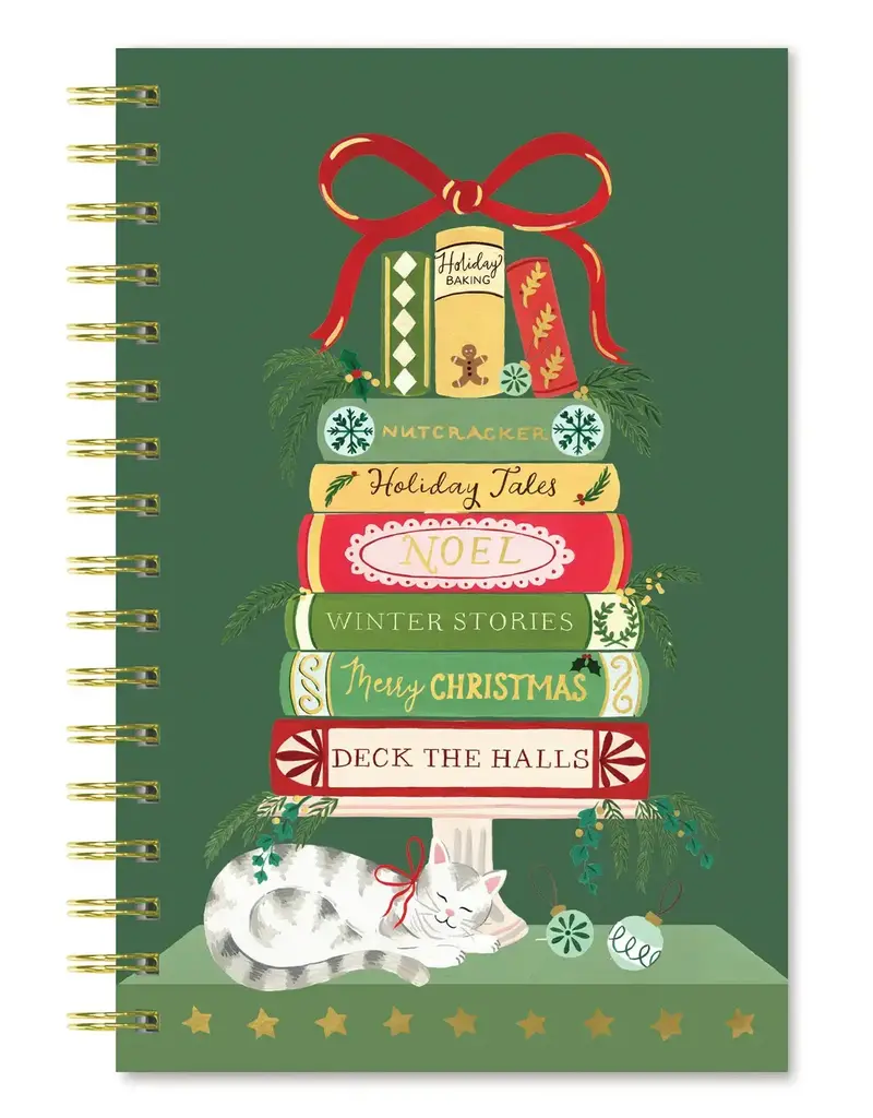Bookish Christmas Medium Spiral Notebook