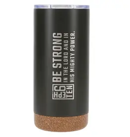 Be Strong Dark Olive Stainless Steel Tumbler - Ephesians 6:10