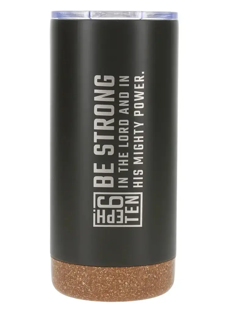 Be Strong Dark Olive Stainless Steel Tumbler - Ephesians 6:10