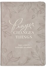 Prayer Changes Things Taupe Faux Leather Prompted Journal