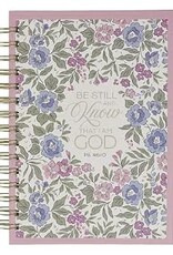 Be Still and Know Purple Floral Spiral Journal - Psalm 46:10