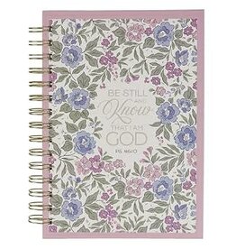 Be Still and Know Purple Floral Spiral Journal - Psalm 46:10