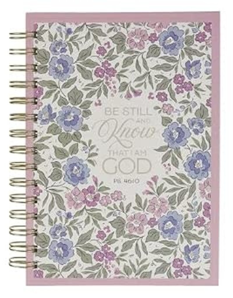 Be Still and Know Purple Floral Spiral Journal - Psalm 46:10