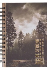 Be Strong Brown Forest Wood Spiral Journal - Ephesians 6:10
