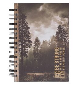 Be Strong Brown Forest Wood Spiral Journal - Ephesians 6:10