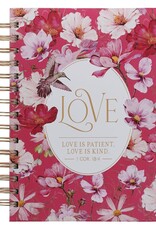 Love Cherry Pink Hummingbird Spiral Journal - 1 Corinthians 13:4