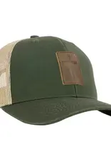 Leather Cross Olive Cap