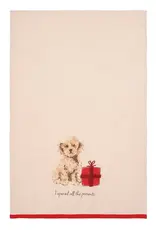 Christmas Goldendoodle Dog Present Kitchen Towel