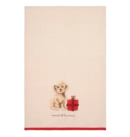 Christmas Goldendoodle Dog Present Kitchen Towel